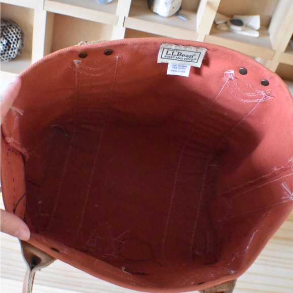 L.L. Bean Canvas and Leather Tote with Maine Patches - Picture 5 of 5